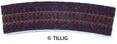 TILLIG 86302 - TT Gleisbettung Modellgleis dunkel (braun) für gebogenes Gleis R01-R04, 30°